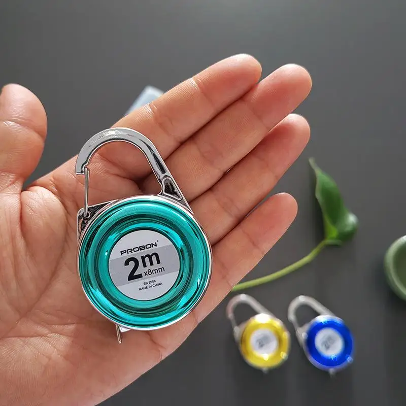 1pcs Mini Keychain Tape Measure 2m Small Steel Ruler Multipurpose Gift Ruler Compact Measuring Tool For Home & Office