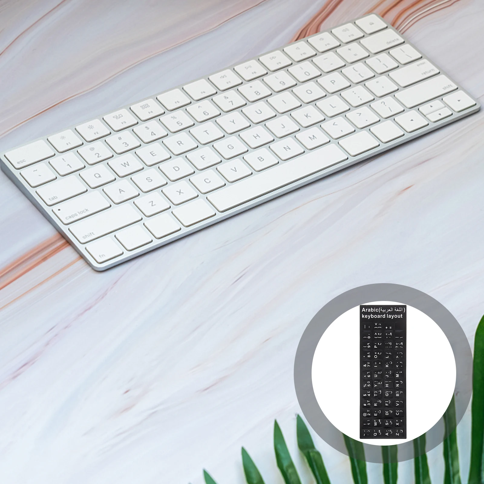 

10 Pcs Keyboard Stickers Black Background Laptop Multi-language Replacement Letters Pvc