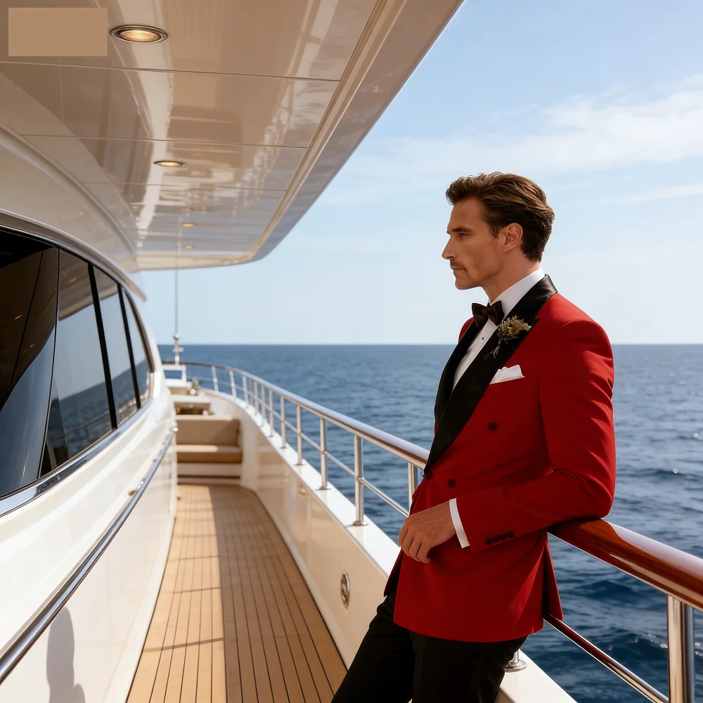 

Мужской смокинг-тройка AnnieBritney: двубортный пиджак, брюки слим-фит и костюм с заостренными лацканами для свадьбы