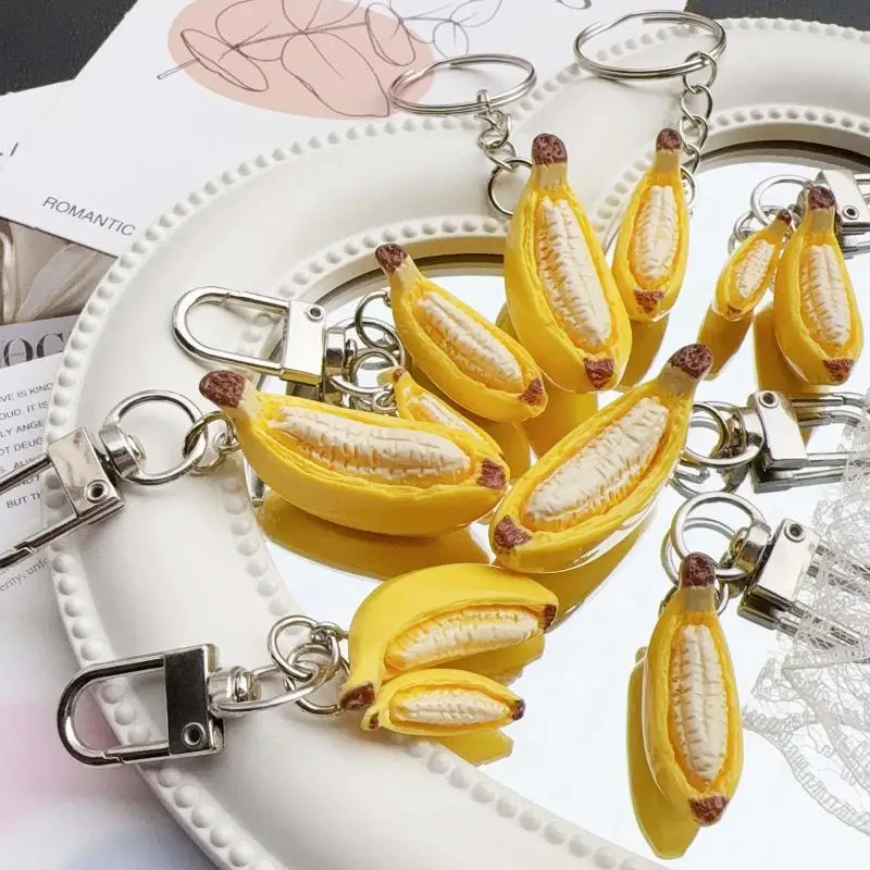 Chaveiro de Resina com Design de Banana Boat para Alívio da Ansiedade, Feito à Mão para uma Vida Sem Estresse