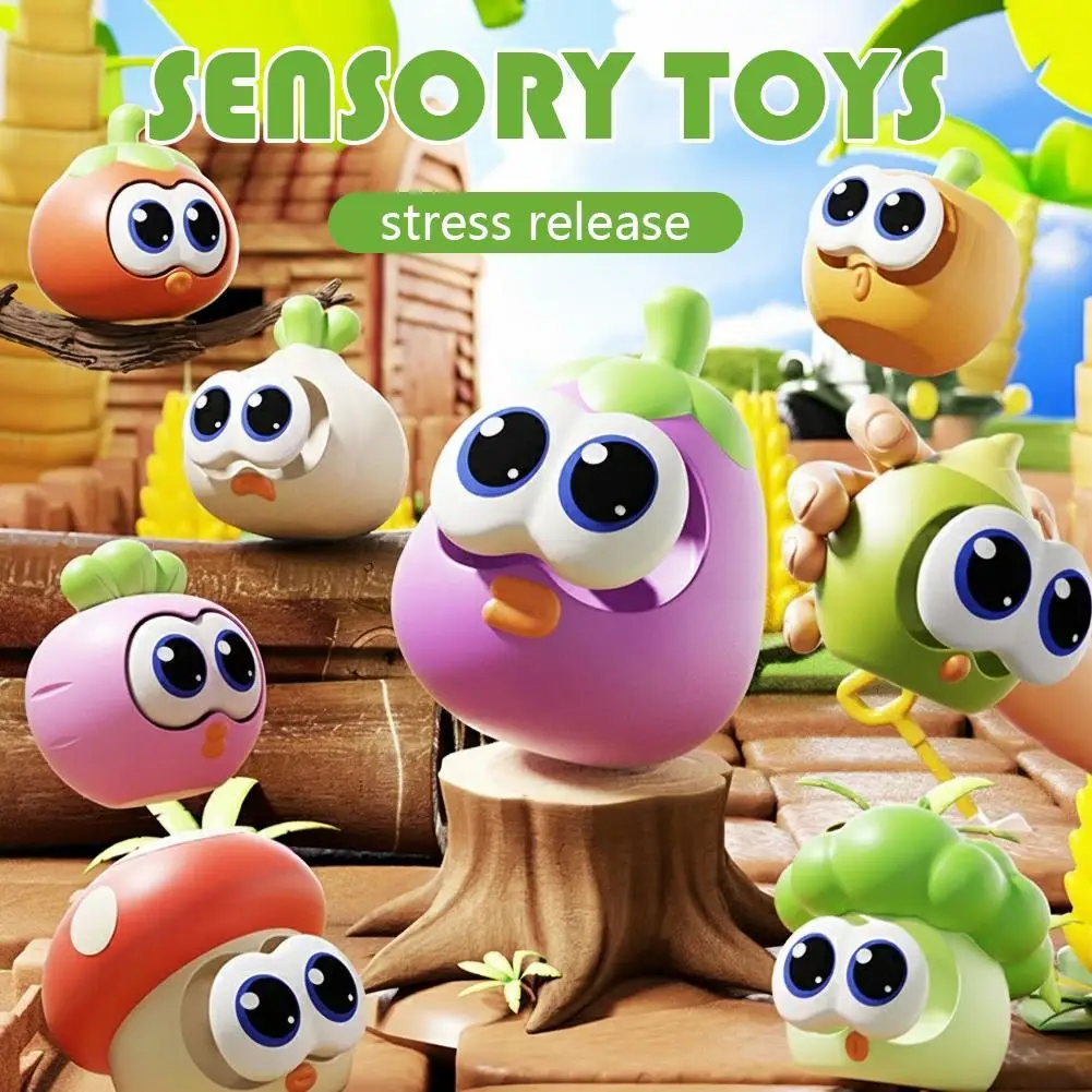Pop Eye Squeeze Cartoon Groente Zintuiglijke Speelgoed Leuke Novetly Fidget Stress Angst Oogbol Stuiterend Speelgoed Voor Volwassenen