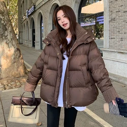 Puffer Jacket Women Winter Coat Female Korean Patchwork Fashion Outerwears Thick Warm Loose Hooded Snow Women's Down Jacket