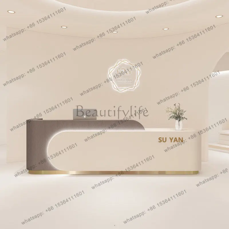 LJY Checkout Service Reception Desks Counter Commericial Welcome Stands Reception Desks Elegant Display Bureau Industrial Furnit