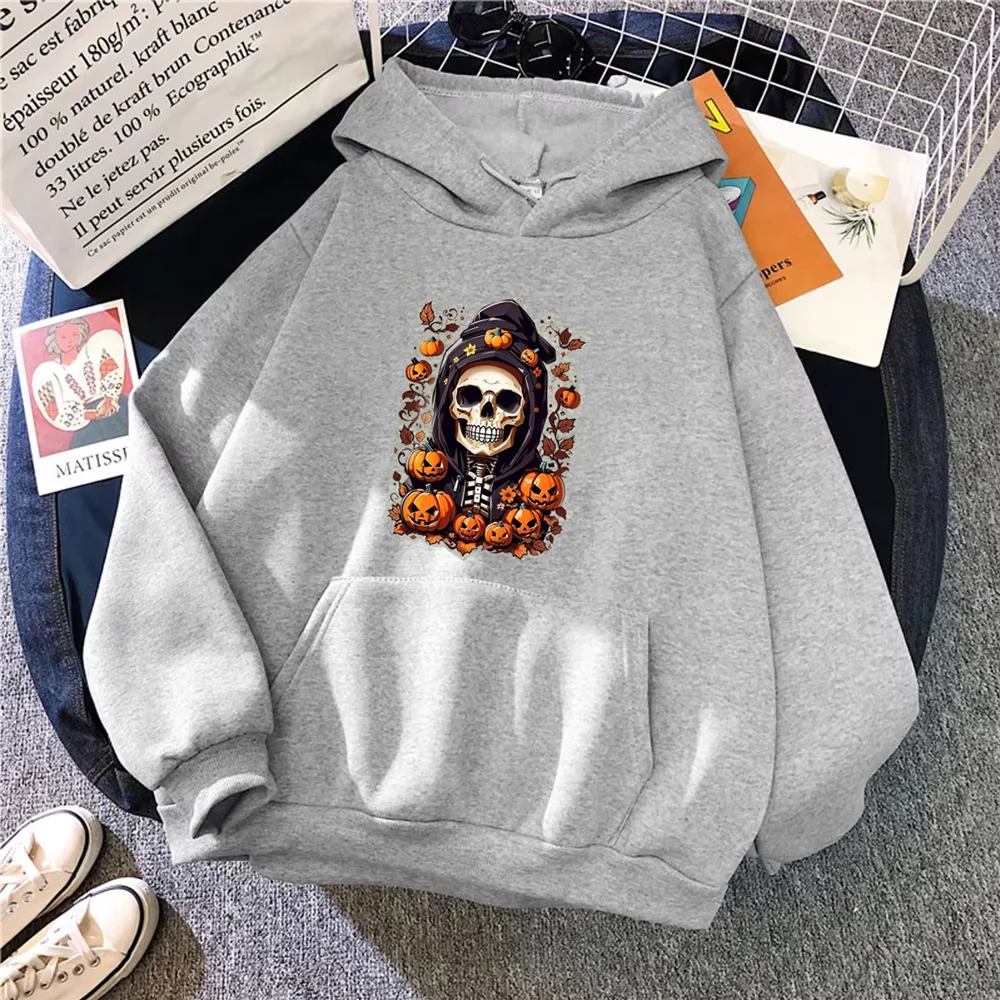 

Halloween Pumpkin Cat Printed Hoodie Street Cotton Pullover Men's Halloween Pumpkin Pattern Oversized Streetwear Tops Clothing