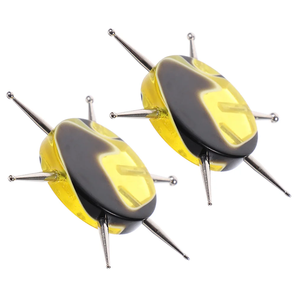 

2pcs Dot Tools Clay Flower Needle for Nails Manicure Lightweight DIY Craft Yellow Orange Color Sculpting Shaping