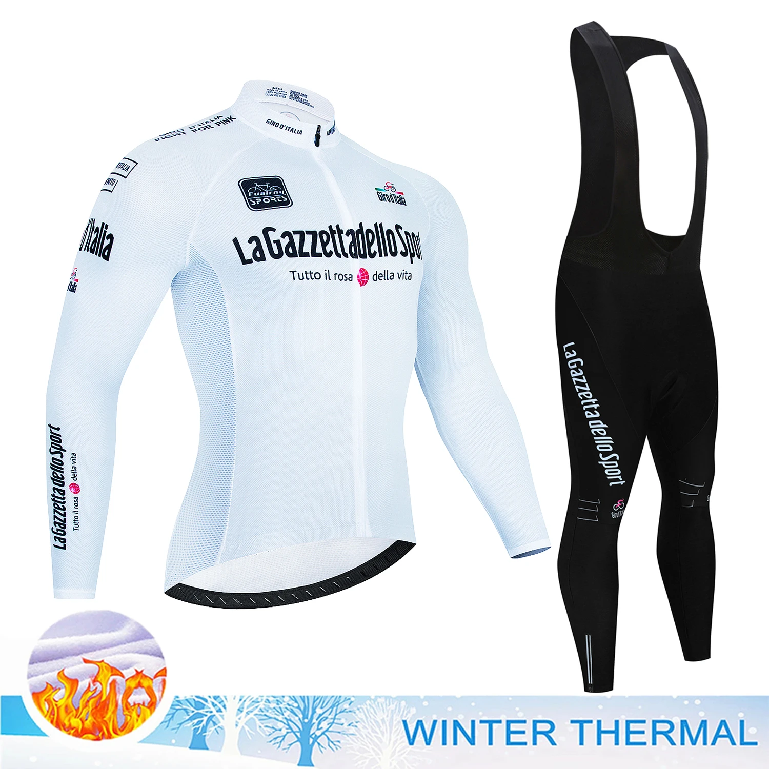 

Tour Of Italy Warm Winter Thermal Fleece Cycling Jersey Sets Men Outdoor Riding MTB Ropa Ciclismo Bib Pants Set Cycling Clothing
