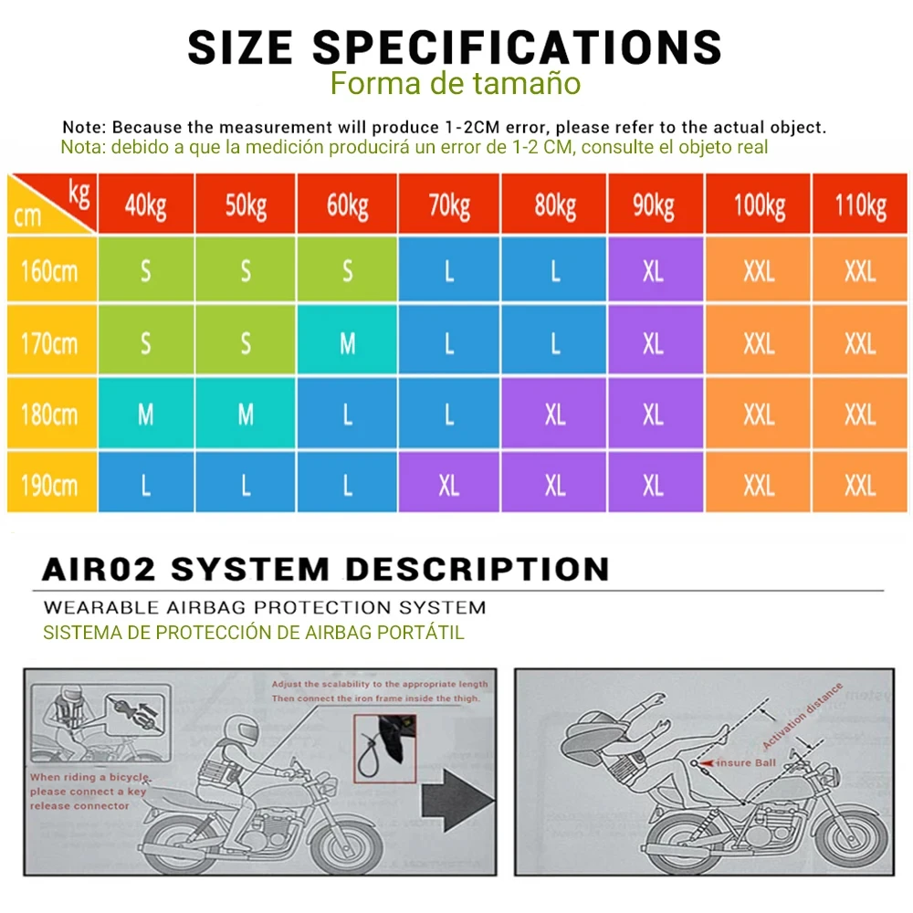 Kamizelka motocyklowa z poduszką powietrzną, kamizelka odblaskowa do motocykli terenowych, nadmuchiwana kamizelka ochronna, kamizelka bezpieczeństwa, kamizelka ochronna, kurtka motocyklowa chroniąca przed upadkiem.