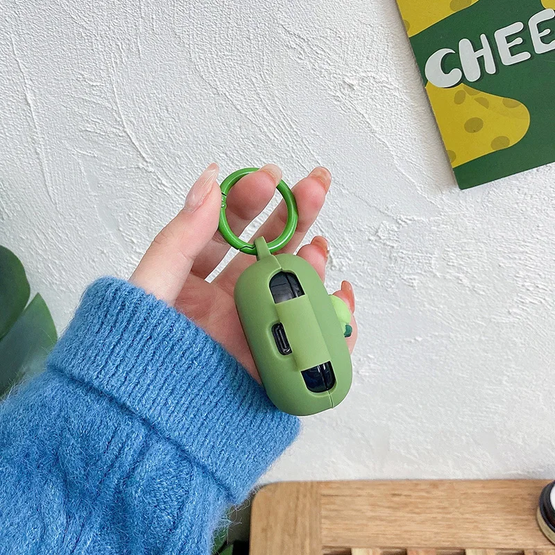 การ์ตูน Earaphone กล่องสำหรับ Samsung Galaxy Buds 2/Buds สด/Buds Pro กรณีตลกไดโนเสาร์ซิลิโคนป้องกันฝาครอบพร้อมพวงกุญแจ