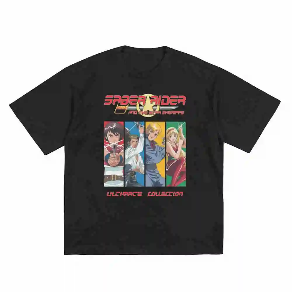 Saber Rider Star Sheriffs Short Sleeve Tee 100% Cotton T-Shirt