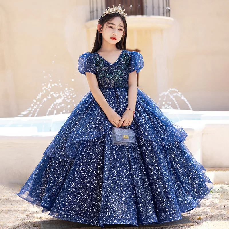 

Boutique Children Girl Evening Dress High-End Birthday Party Princess Dress Kids First Communion Dresses Baby Girls Of 12m