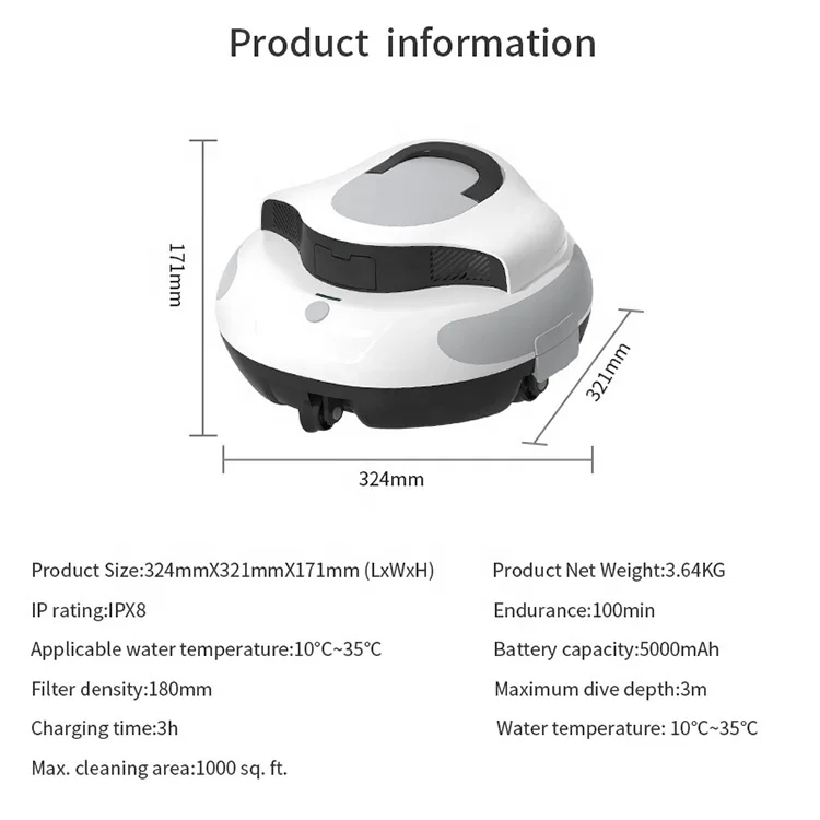 หุ่นยนต์ทําความสะอาดสระว่ายน้ําอัตโนมัติ หุ่นยนต์ทําความสะอาดสระว่ายน้ํา หุ่นยนต์ทําความสะอาดสระว่ายน้ํา ขาย