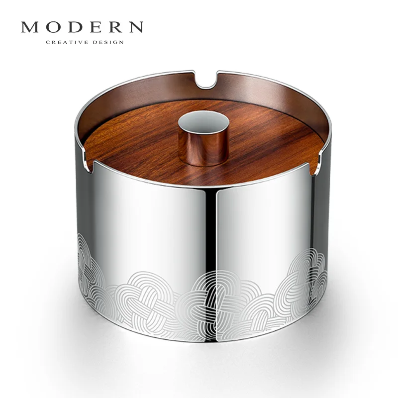 

*Creative personality trend ashtray anti-fly ash with cover Chinese retro closed