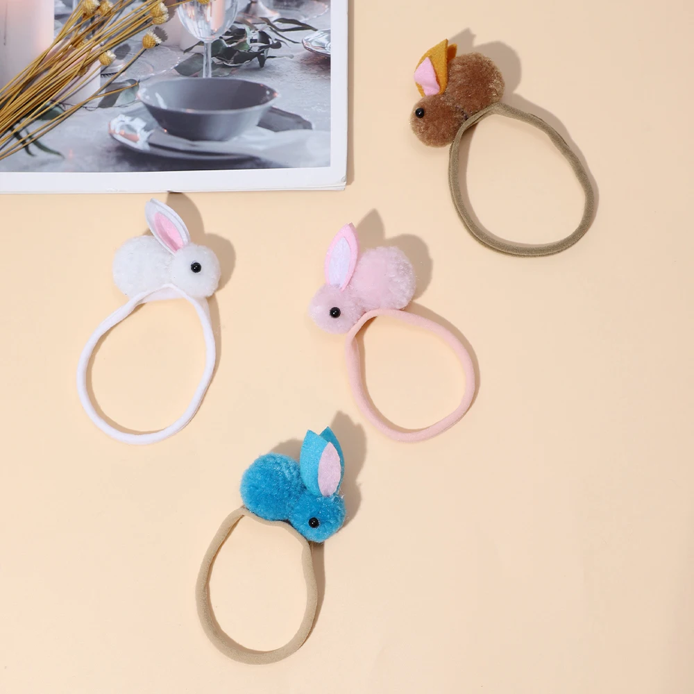 

Baby Accessories For Newborn Toddler Kids Baby Girl Boy Hairbands Nylon Headwear Cute Exquisite Stereo Rabbit Easter Hair Rope