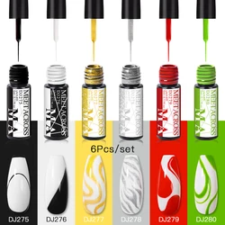 6Pcs Nail Liner Gel Set Line Polish Gel Kit Nail Art Design For UV Paint Nail Drawing Polish DIY Painting Varnish Semi Permanent