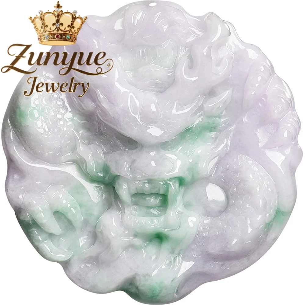 Natural Burmese A-Grade Jadeite Powerful Dragon King Best Selling Luxury Ice-Type Pendant Luxury Quality Jewelry Gift Friend