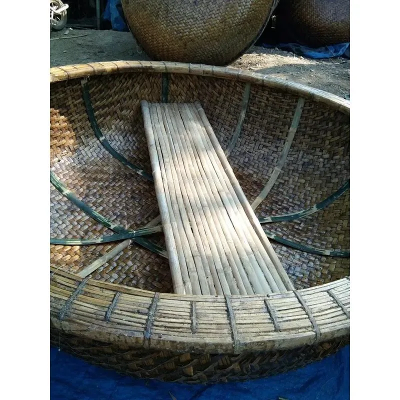 Wholesale Natural Bamboo Pot Eco-friendly Circle Basket Boat for Beach Decoration