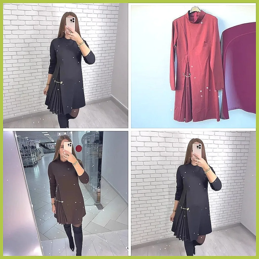 

Sexy 2026 Spring Patchwork Mini Dress, Elegant Solid Color Long Sleeve Party Dress for Women(Character Count: 78)