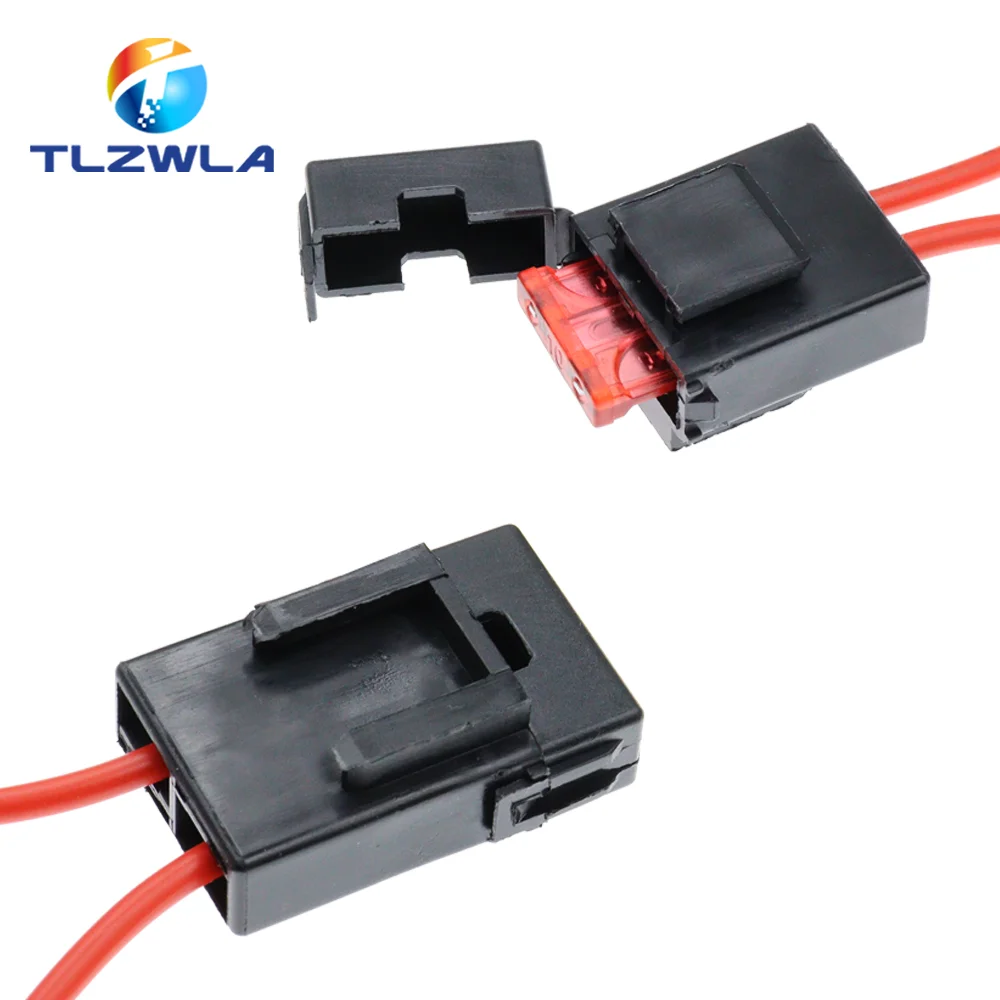 ATC Medium Car fuse Box 18/16AWG Copper Wire 32V Small Fuse Holder with Fuse and Car Blade Fuse 1A 2A 3A 5A 7.5A 10A 15A 20A 25A