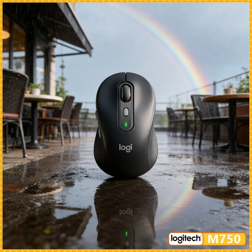 M750 Wireless Ergonomic Mouse - 4000 DPI, Recycled Plastic, Smartwheel, 20-Month Battery, PC Tablet Compatible