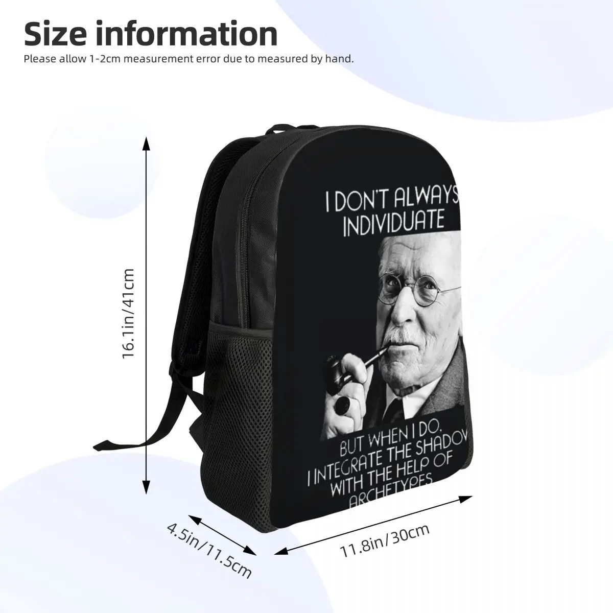 Carl Jung - Individuate 2 Backpack Daypack Large Capacity Boys Girls BookBag School Bag Shoulder Bags for Men Women