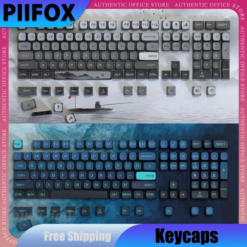 

PIIFOX Keycaps Transparent OEM 117 108 135 Keys ASA Keyboard Keycap PBT For Pc Gamer Accessories Thermal Sublimation Key Cap Set