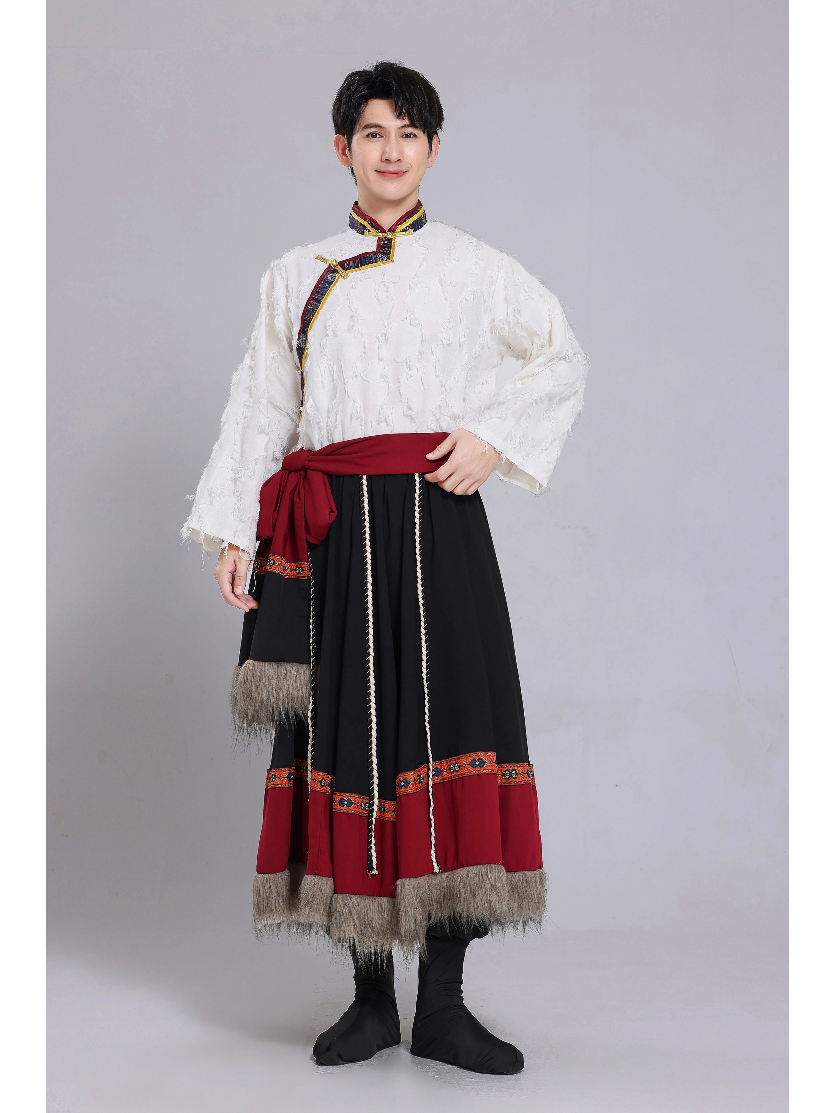 tibetan-dance-performance-costume-skirt-large-a-line-student-exam-practice-skirt-traditional-ethnic-dance-ensemble-skirt