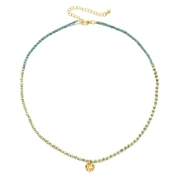 Bohemian Handmade Beads Chain Fashion Necklaces Vintage Glass Crystal Gold Plated Pendant Jewelry For Women Accessories
