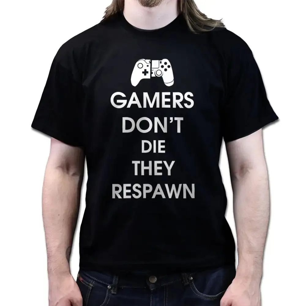 Mens Gamers Don'T Die They Respawn Funny Gaming T Shirt Top