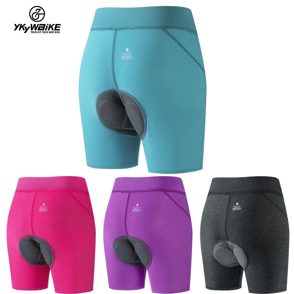 YKYWBIKE - Women's cycling-specific underwear, short mountain bike riding pants, 3D fleece material, impact-resistant, suitable