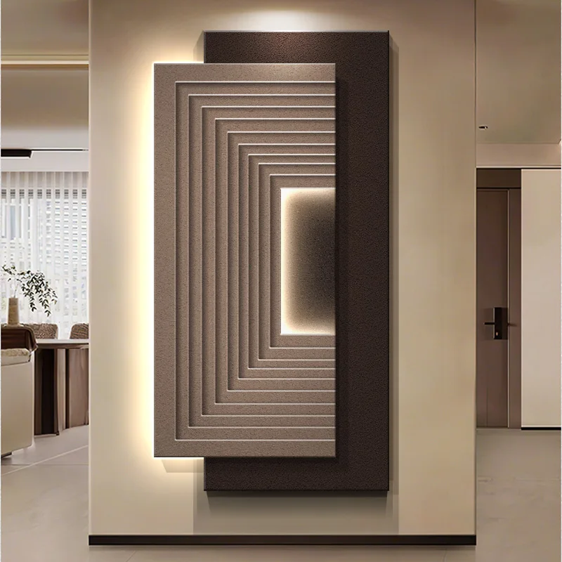 3D Lamp Minimalist Decoration Painting Light Luxury Corridor Wall Lamp Sandstone Living Room Modern Hanging Painting Wall Lamp