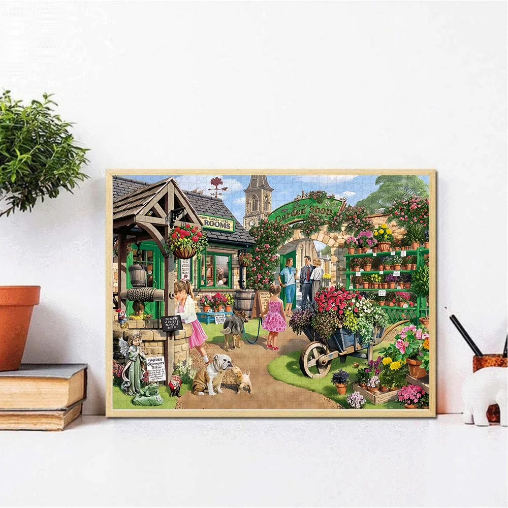 

Пасторальная живопись, сад, магазин, сцена, бумажная головоломка, 1000 шт., большие игрушки-головоломки, игры для взрослых, подарки, семейная интерактивная игра-головоломка