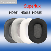 Headphones Ear Cushions for Superlux HD661 HD665 HD685 Earpads Replacement Square Mesh Velour Leather Foam Headset Pad Covers