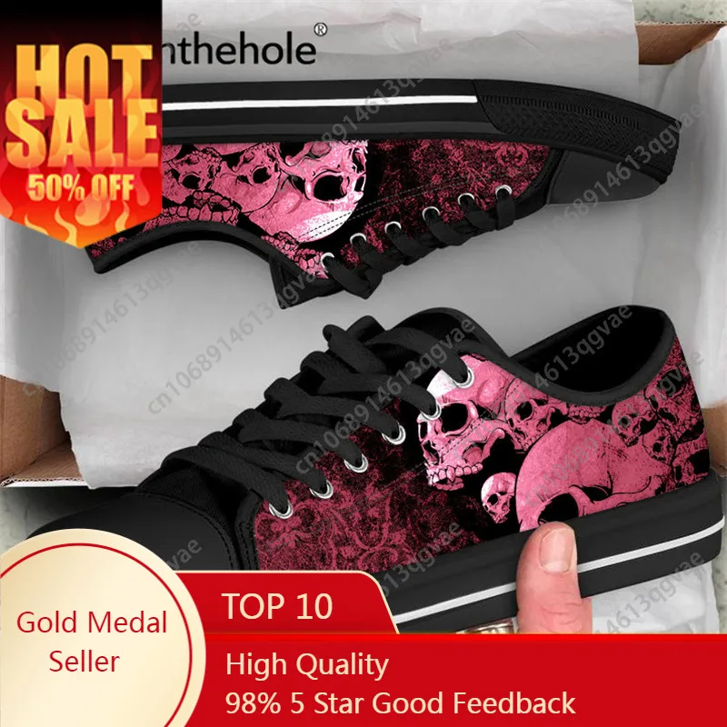 

2025 New Arrivals Skull Print Low Top High Quality Sneakers Mens Womens Teenager Canvas Sneaker Couple Shoes Custom Made Shoe