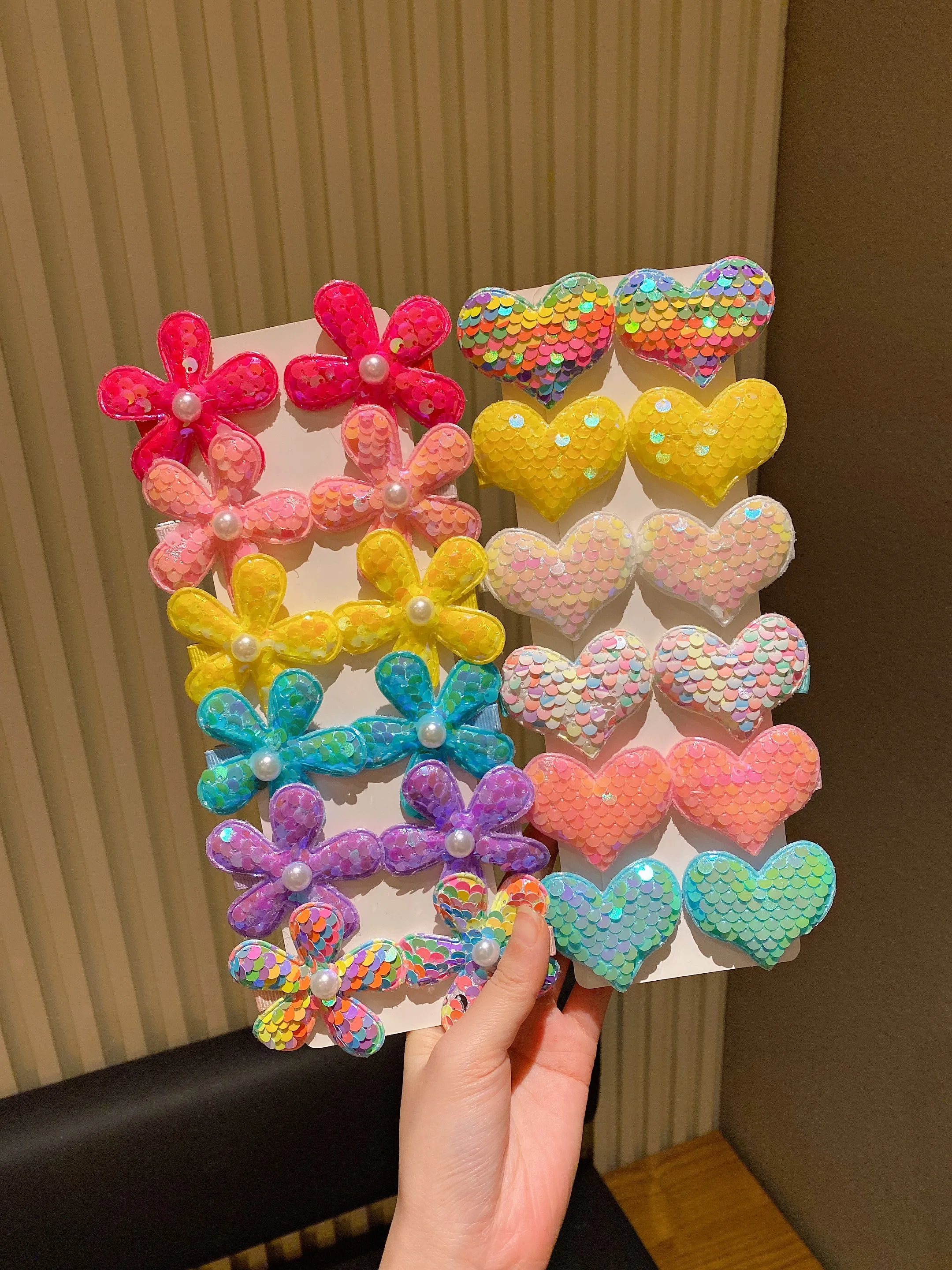 12/14/24/38 قطعة مشبك شعر على شكل زهرة الحب متعدد الألوان - يلمع كل يوم كهدية للمراهقين! #5