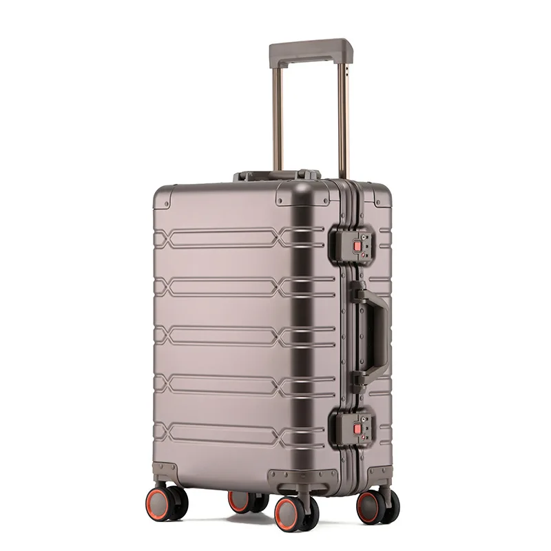 SUSHIMU Trolley-Koffer aus Vollaluminium-Magnesium-Legierung, Spinnerrad, Koffer aus Aluminiumlegierung, Box, Passwort-Boarding-Koffer 5