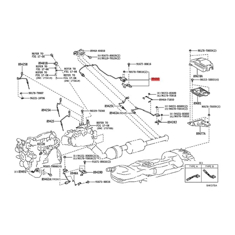 

Новый датчик твердых частиц PM 894A0-71010 0281007856 для Toyota Hilux 2015-2020 дизельный датчик выхлопных газов и азота кислорода