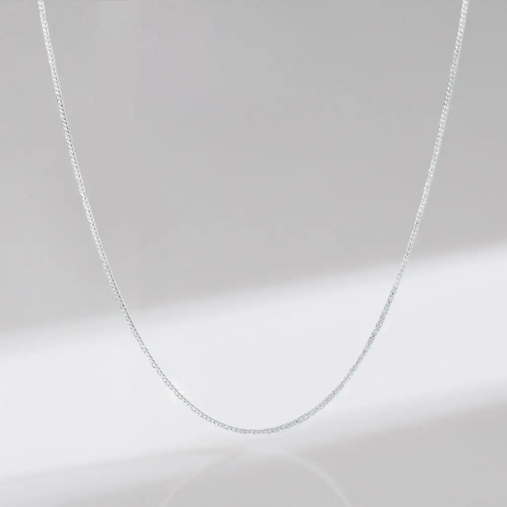 Women Men Necklace Unisex Stainless Necklace with Lobster Clasp Hollow Out Chain Jewelry Solid Color Luster Punk Hop Birthday