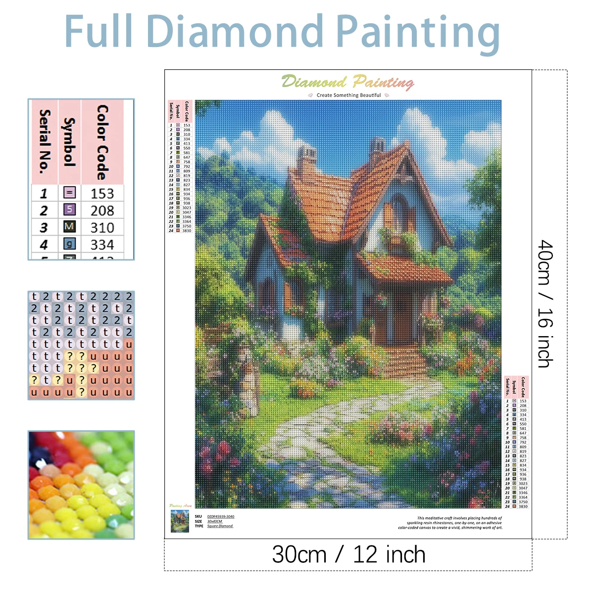 PhotoCustom 5d Diy Diamond Painting House Full Round Embroidery Diamond Landscape Gift Home Decoration