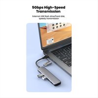 Stable- 7 in 1 USB Hub 3.0 Splitter for PC Laptop Tablet High Speed Type C Docking Station for Office Work USB Disk