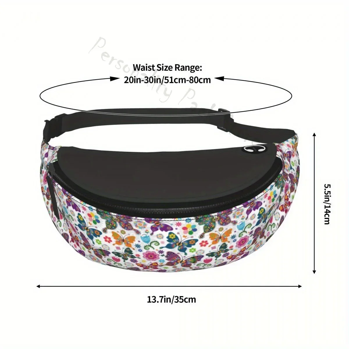 The Colorful Butterflies Flowers of Spring Flowers Waist Pack Hip Bum Bag Capacity for Traveling Casual Cycling Running Hiking