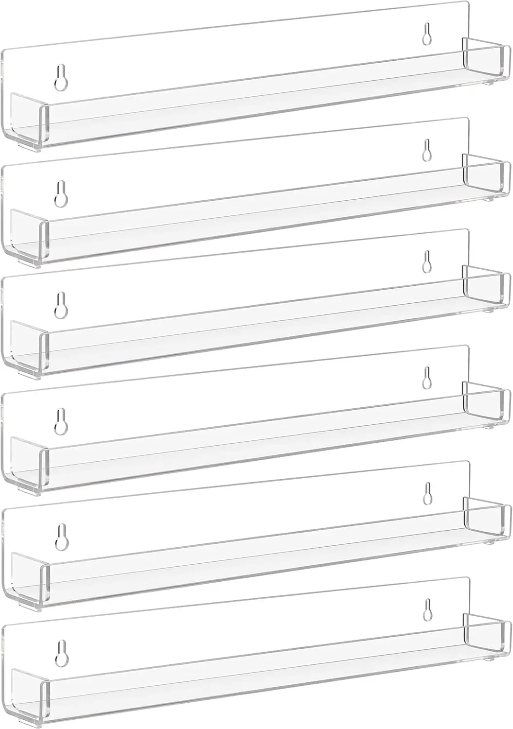 

Clear Nail Polish Rack, Acrylic Floating Shelf for Toys, Vinyl Records, and Books - Wall Mounted
