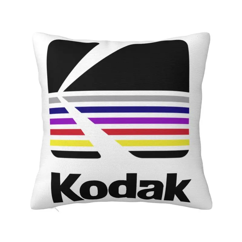 Kodak Photography Logo Cushion Cover Soft Kodachrome Camera Film Throw Pillow Case for Sofa Square Pillowcase Home Decorative