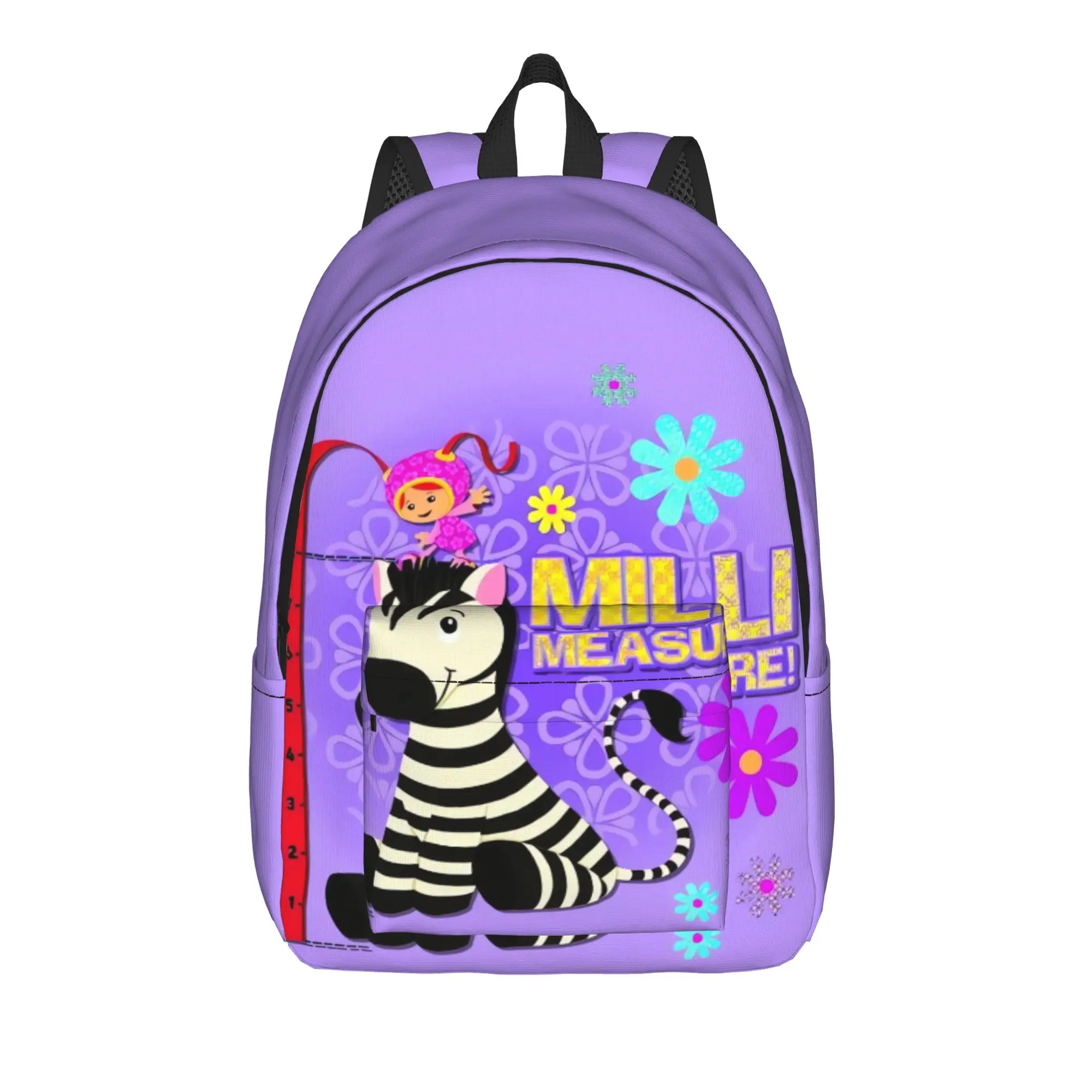 Purple Zebra Milli Team Umizoomi Backpack  Travel Backpacks Student Designer Large High School Bags Kawaii Rucksack