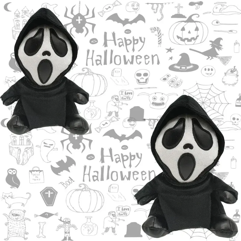 HOT--18cm Ghostface Plush Toy Death Figure Horror Doll Soft Stuffed Grimace  Halloween Toy Doll Halloween Decoration Doll Gifts