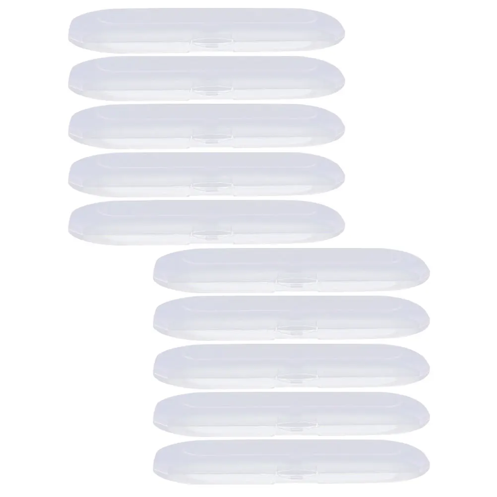 

10 Pcs Display Boxes Transparent Pencil Cases Transparent Portable Storage Frosted Gift Boxes Multi Function Student Plastic