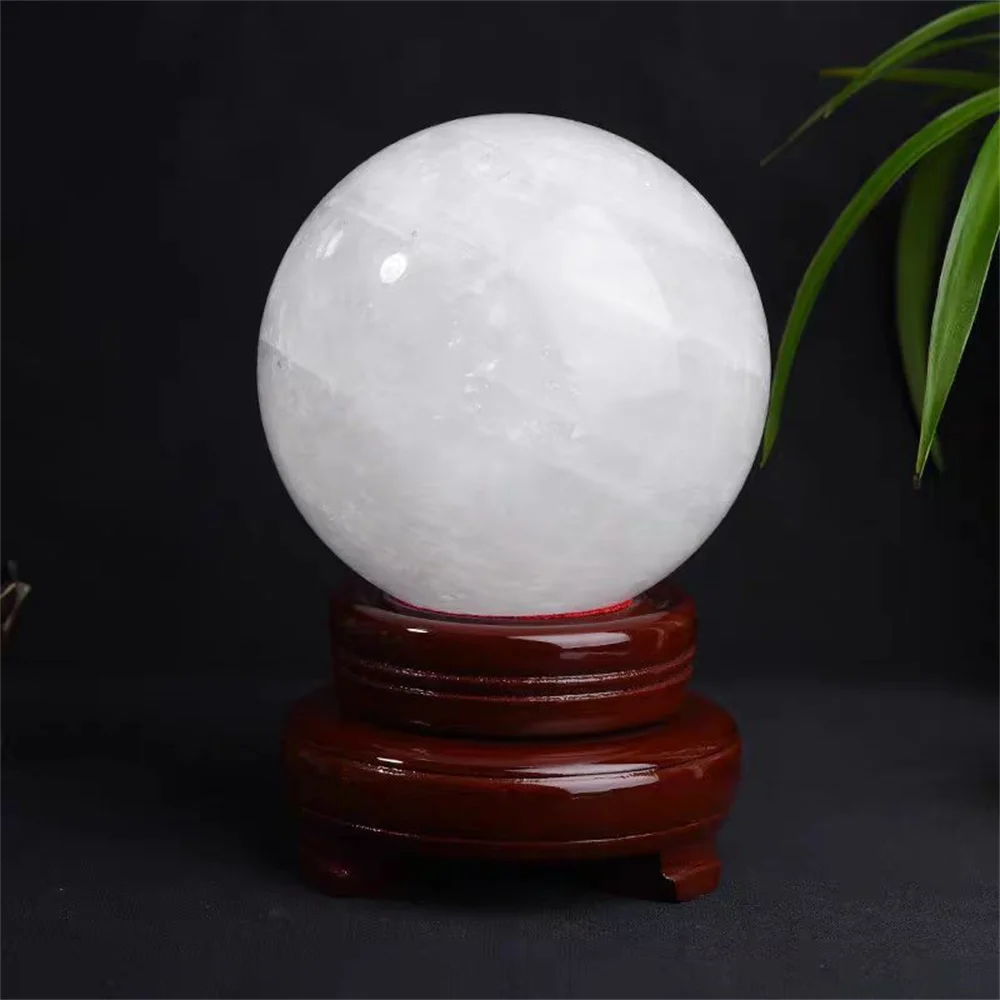 Huge Natural White Quartz Ball, White Crystal Energy Ball, Mineral Reiki Healing Stone, Degaussing Meditation Divination Ball