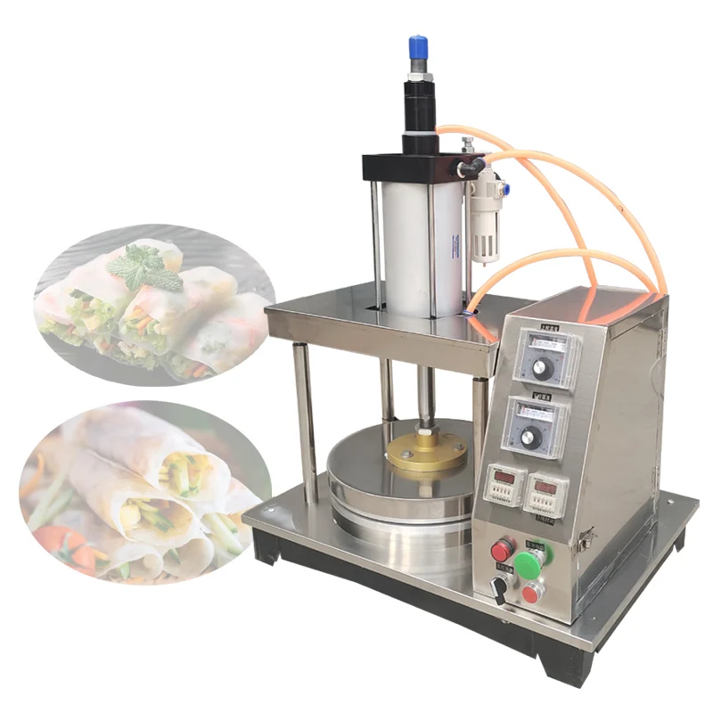 

Pneumatic Tortilla Flattening Maker Commercial Kitchen Dough Pastry Meat Flour Roti Samosa Flattening Machine