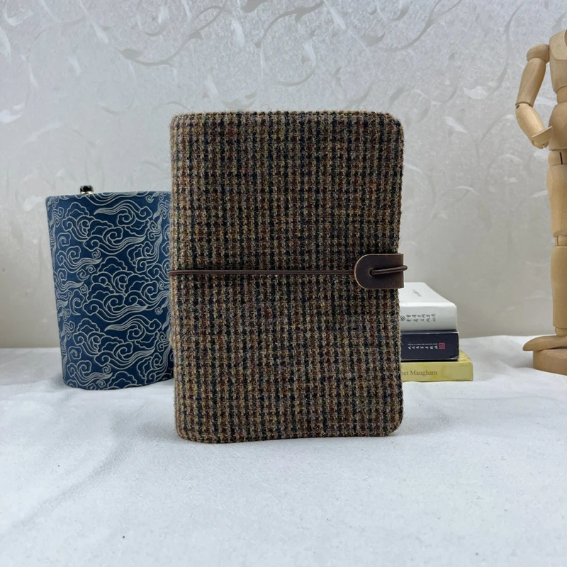 Retro Pure Wool A6 Notebook, Handmade Fabric Journal