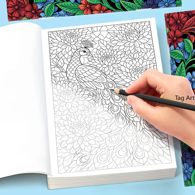 Adult Meditation, Stress Relief, Anxiety Relief, Animal/flower/Mandala Theme Coloring Book, Art Creation Painting Exercise Book