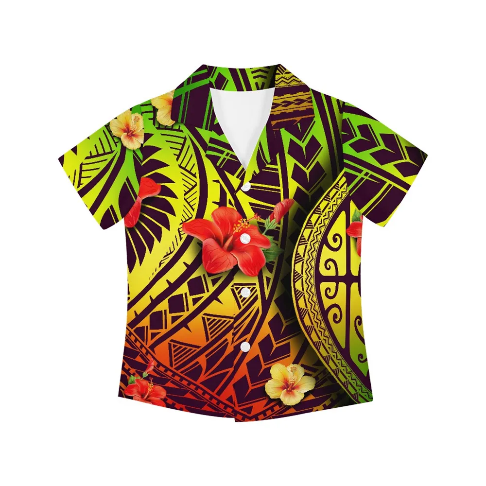 

Vintage Men Shirt Short Sleeve Polynesian Tribe Hawaiian Floral Plumeria Chemise Homme Camisa Masculina 2022 Couple Top Dropship